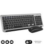 Subblim Combo Dual Prestige Extendido Gris/Negro con Teclado y Ratón Inalámbrico Bluetooth/2.4G